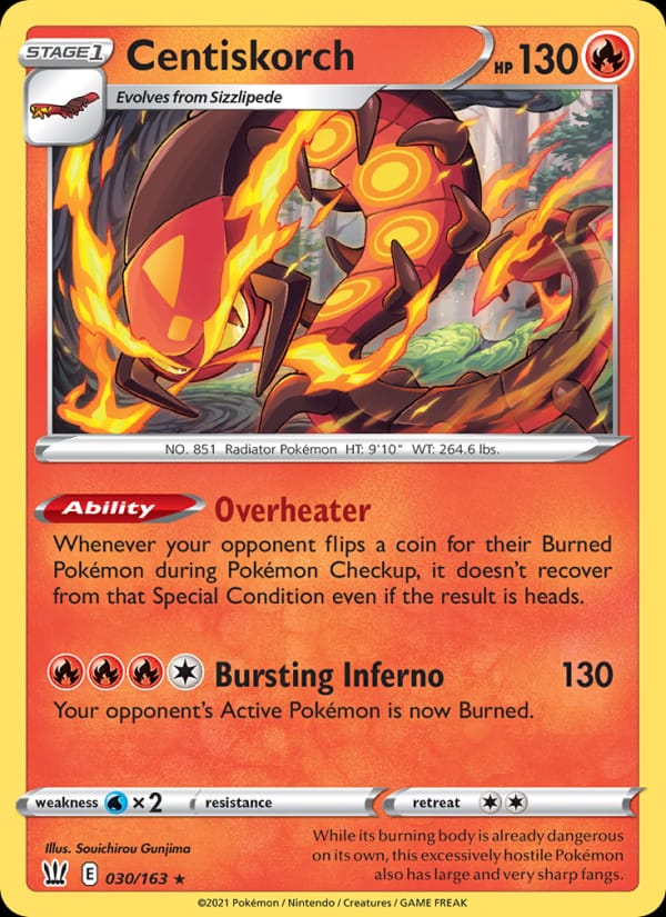 Centiskorch 030/163 Battle Styles Pokémon card