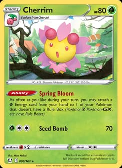 Cherrim 008/163 Holo Rare – Battle Styles Pokémon card