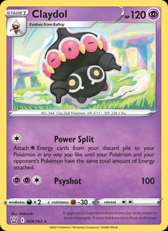 Claydol 058/163 Rare – Battle Styles Pokémon card