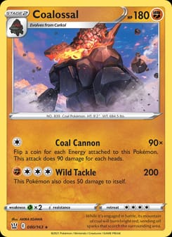 Coalossal 080/163 Holo Rare – Battle Styles Pokémon card