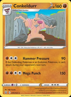 Conkeldurr 075/163 Rare – Battle Styles Pokémon card