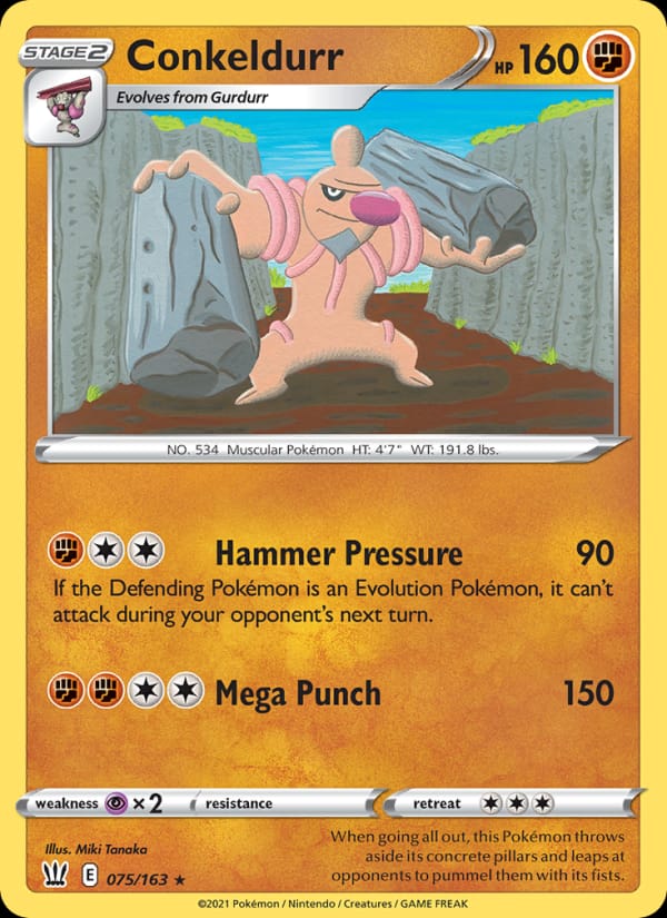 Conkeldurr 075/163 Battle Styles Pokémon card