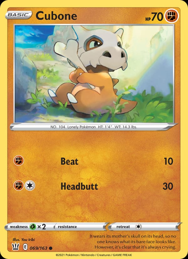 Cubone 069/163 Battle Styles Pokémon card