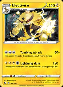 Electivire 045/163 Rare – Battle Styles Pokémon card