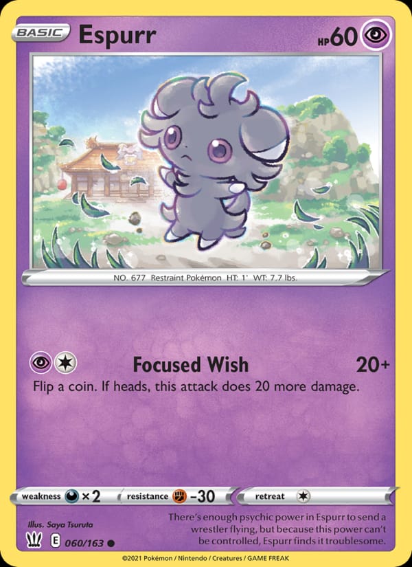 Espurr 060/163 Battle Styles Pokémon card