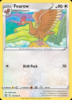 Fearow 112/163 Uncommon – Battle Styles Pokémon card