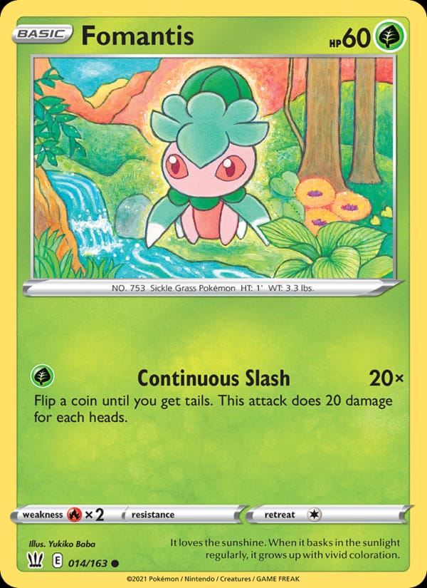 Fomantis 014/163 Battle Styles Pokémon card