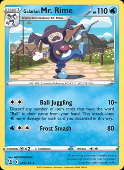 Galarian Mr. Rime 035/163 Rare – Battle Styles Pokémon card