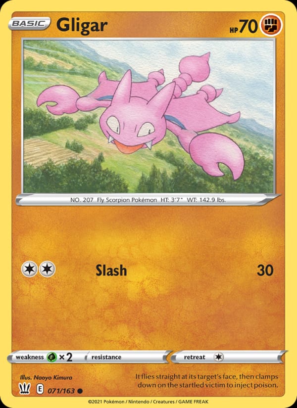 Gligar 071/163 Battle Styles Pokémon card