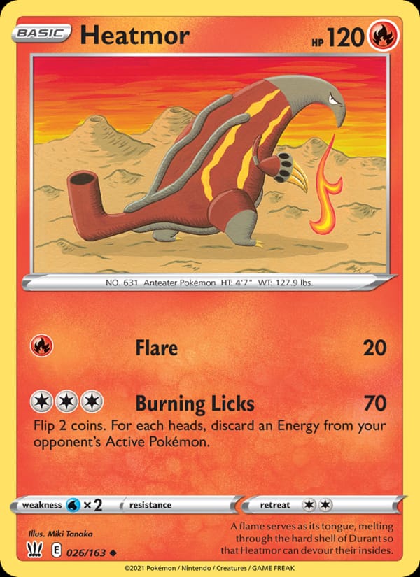 Heatmor 026/163 Battle Styles Pokémon card