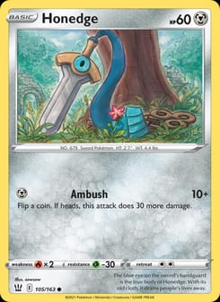 Honedge 105/163 Common – Battle Styles Pokémon card