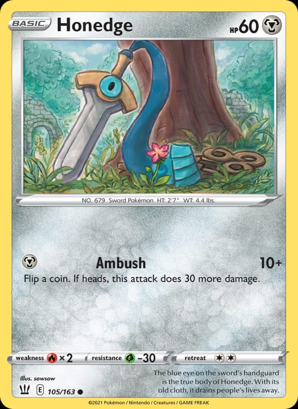 Honedge 105/163 Battle Styles Pokémon card