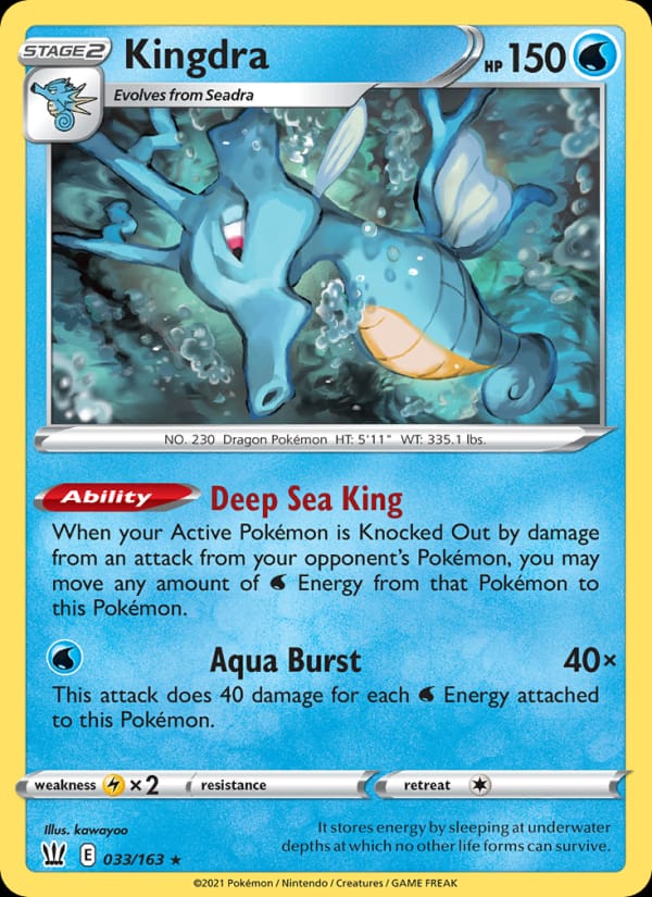 Kingdra 033/163 Battle Styles Pokémon card