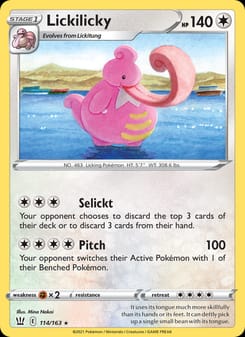 Lickilicky 114/163 Rare – Battle Styles Pokémon card