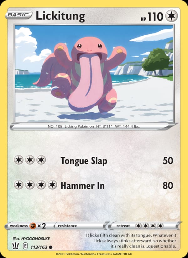Lickitung 113/163 Battle Styles Pokémon card