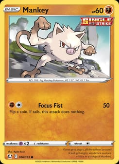 Mankey 066/163 Common – Battle Styles Pokémon card