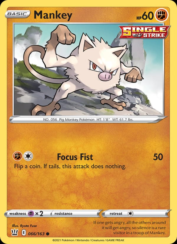 Mankey 066/163 Battle Styles Pokémon card