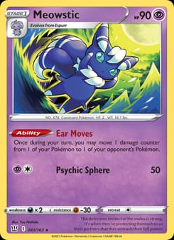 Meowstic 061/163 Holo Rare – Battle Styles Pokémon card