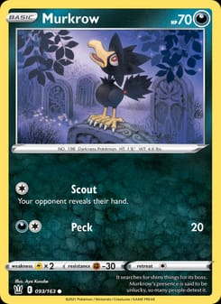 Murkrow 093/163 Common – Battle Styles Pokémon card