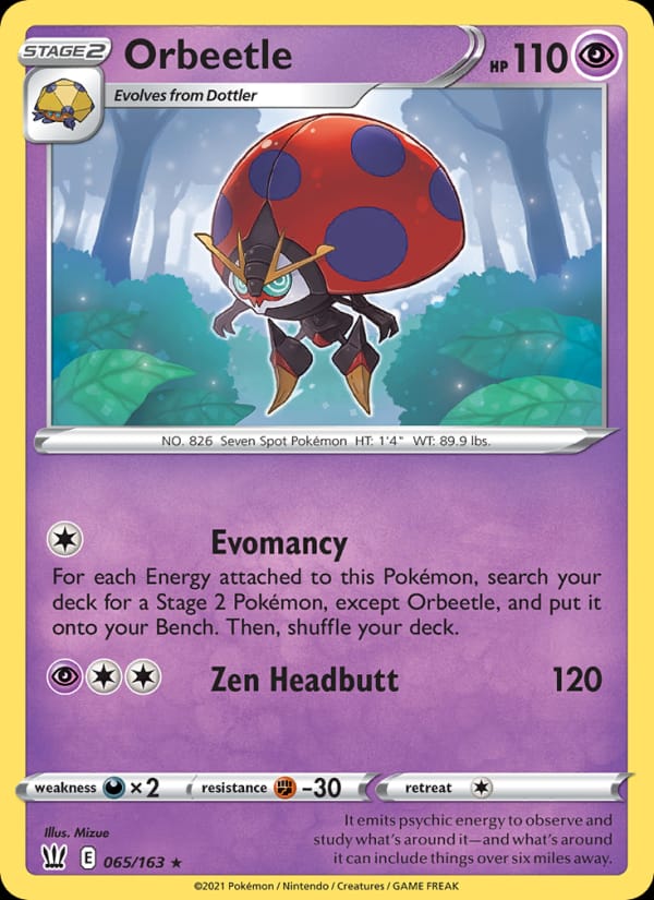 Orbeetle 065/163 Battle Styles Pokémon card