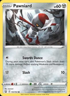 Pawniard 103/163 Common – Battle Styles Pokémon card