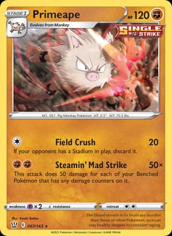 Primeape 067/163 Rare – Battle Styles Pokémon card