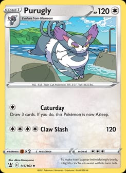 Purugly 116/163 Uncommon – Battle Styles Pokémon card