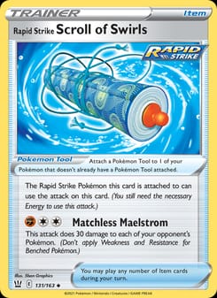 Rapid Strike Scroll of Swirls 131/163 Uncommon – Battle Styles Pokémon card