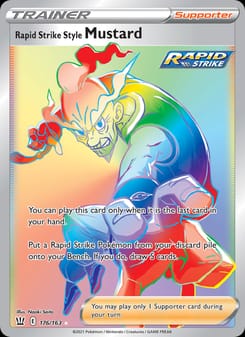 Rapid Strike Style Mustard 176/163 Secret Rare – Battle Styles Pokémon card