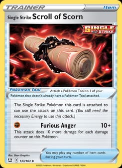 Single Strike Scroll of Scorn 133/163 Uncommon – Battle Styles Pokémon card