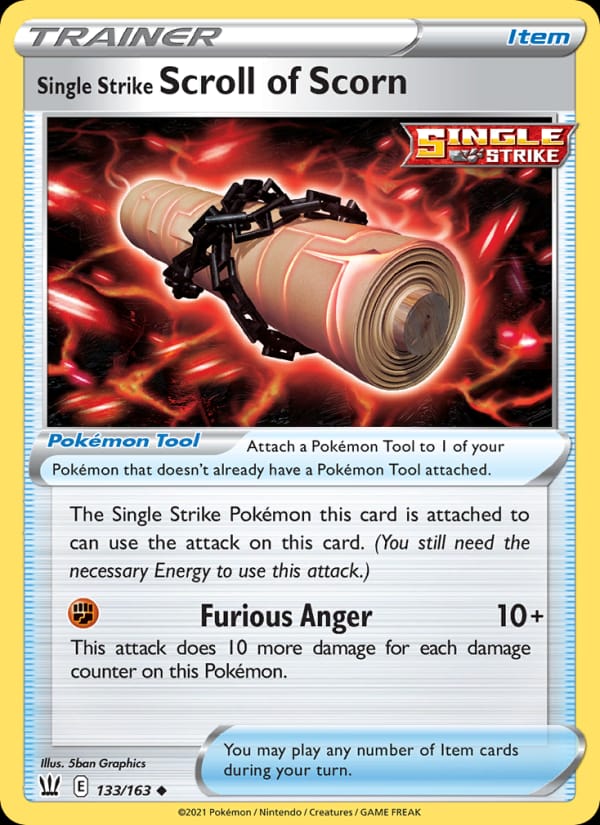 Single Strike Scroll of Scorn 133/163 Battle Styles Pokémon card