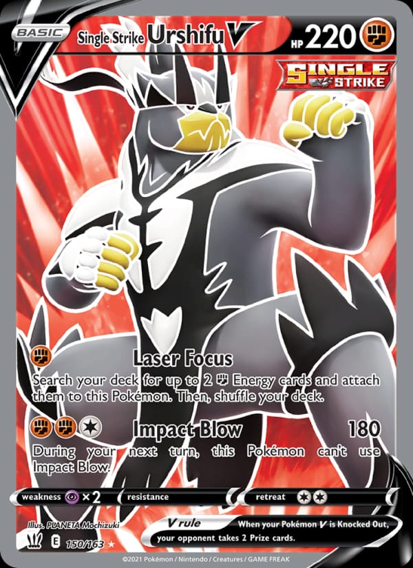 Single Strike Urshifu V 151/163 Battle Styles Pokémon card