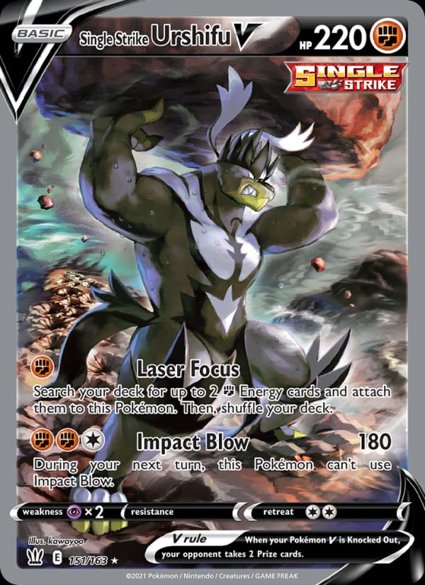 Single Strike Urshifu V 168/163 Battle Styles Pokémon card