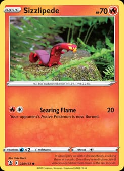 Sizzlipede 029/163 Common – Battle Styles Pokémon card