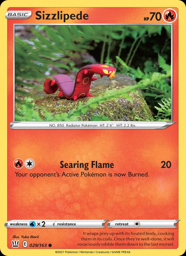 Sizzlipede 029/163 Battle Styles Pokémon card