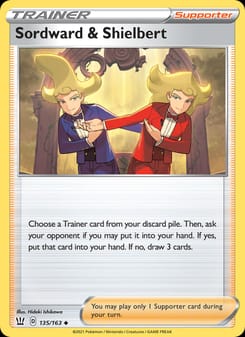 Sordward & Shielbert 135/163 Uncommon – Battle Styles Pokémon card