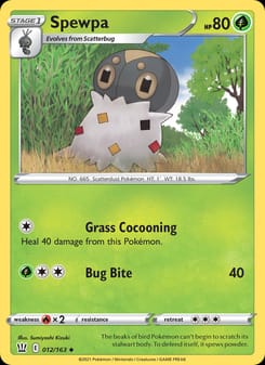 Spewpa 012/163 Uncommon – Battle Styles Pokémon card
