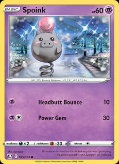 Spoink 055/163 Common – Battle Styles Pokémon card