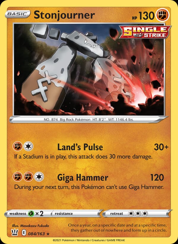 Stonjourner 084/163 Battle Styles Pokémon card