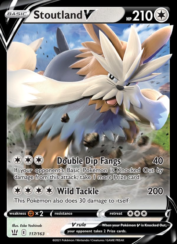 Stoutland V 117/163 Battle Styles Pokémon card