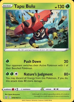 Tapu Bulu 016/163 Holo Rare – Battle Styles Pokémon card
