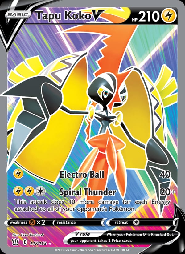 Tapu Koko V 050/163 Battle Styles Pokémon card