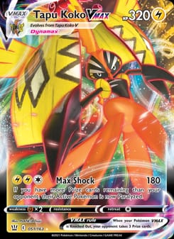Tapu Koko VMAX 166/163 Secret Rare – Battle Styles Pokémon card