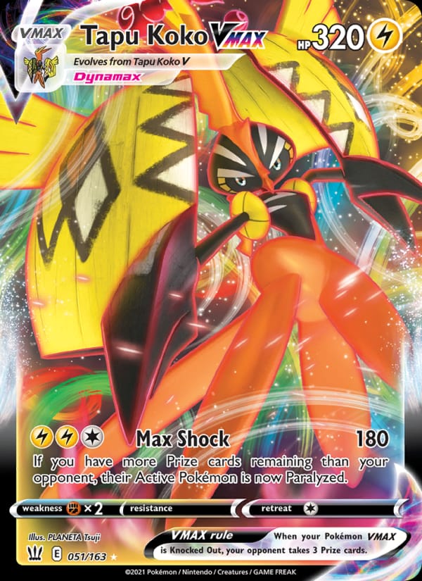 Tapu Koko VMAX 166/163 Battle Styles Pokémon card