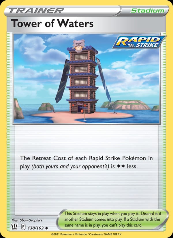 Tower of Waters 138/163 Battle Styles Pokémon card
