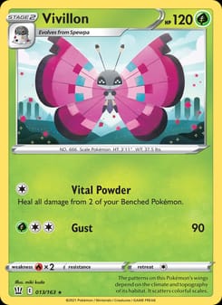 Vivillon 013/163 Rare – Battle Styles Pokémon card
