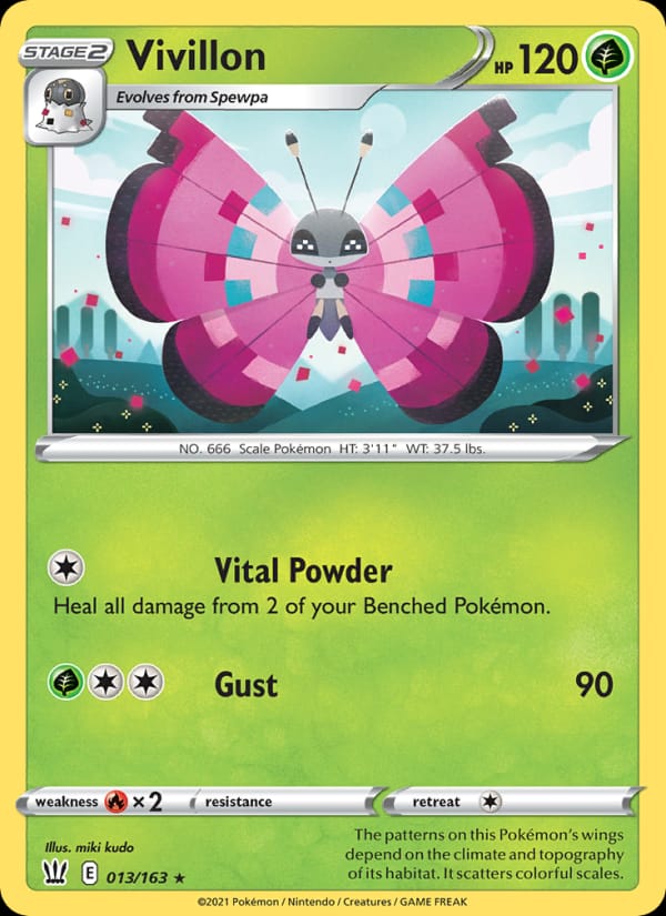 Vivillon 013/163 Battle Styles Pokémon card