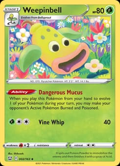 Weepinbell 002/163 Uncommon – Battle Styles Pokémon card