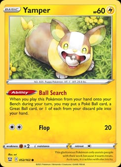 Yamper 052/163 Common – Battle Styles Pokémon card