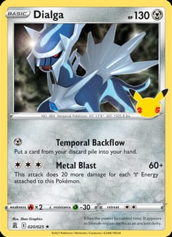 Dialga 020/025 Holo Rare – Celebrations Pokémon card